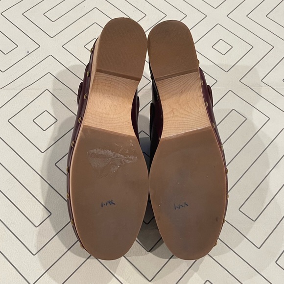 J. Crew Burgundy Leather Studded Mules - Picture 8 of 13